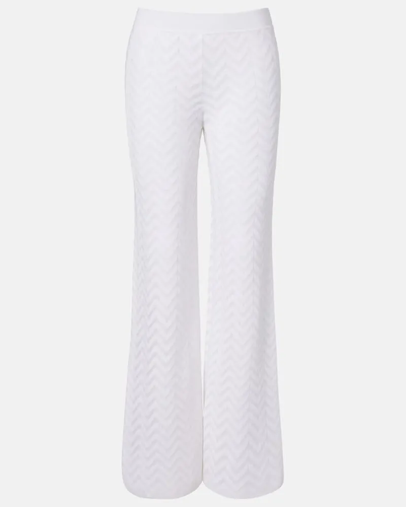 Missoni Hose aus Häkelstrick Weiß