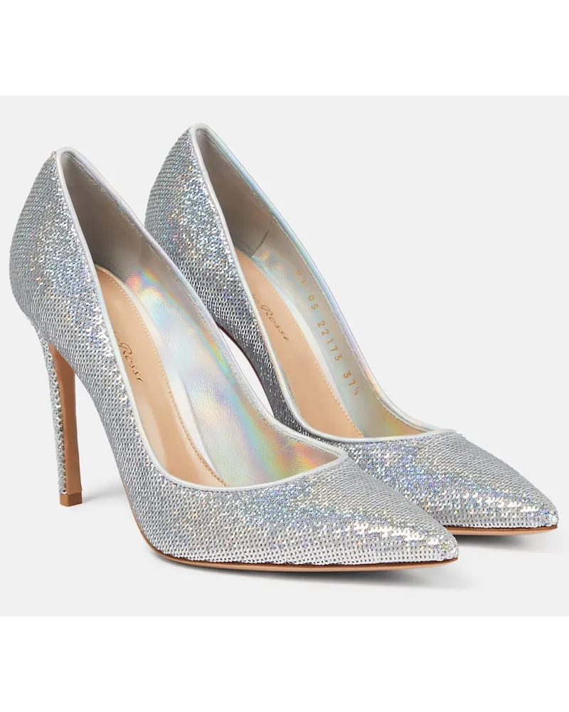 Gianvito Rossi Pumps mit Glitter Silber