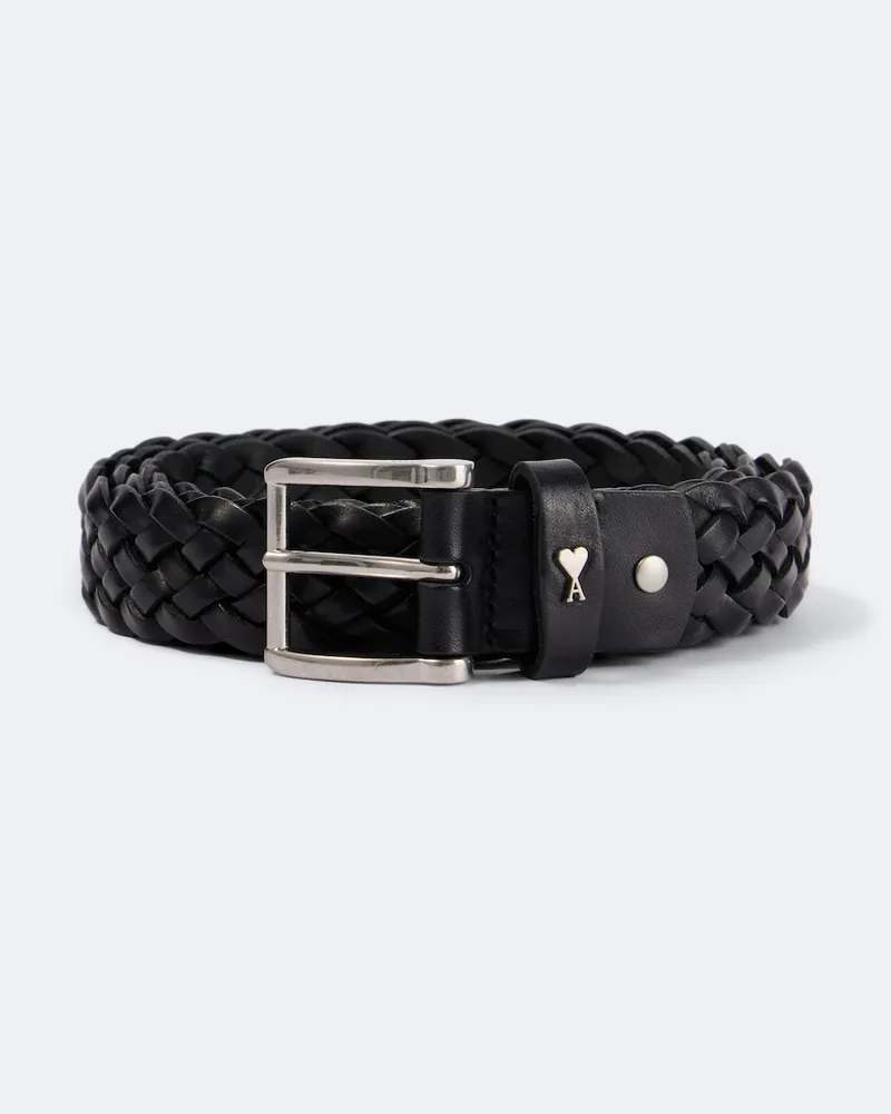 AMI Paris Gürtel Paris Paris aus geflochtenem Leder Schwarz