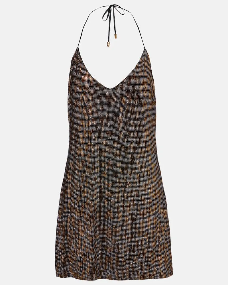 Roberto Cavalli Verziertes Slipdress Gold