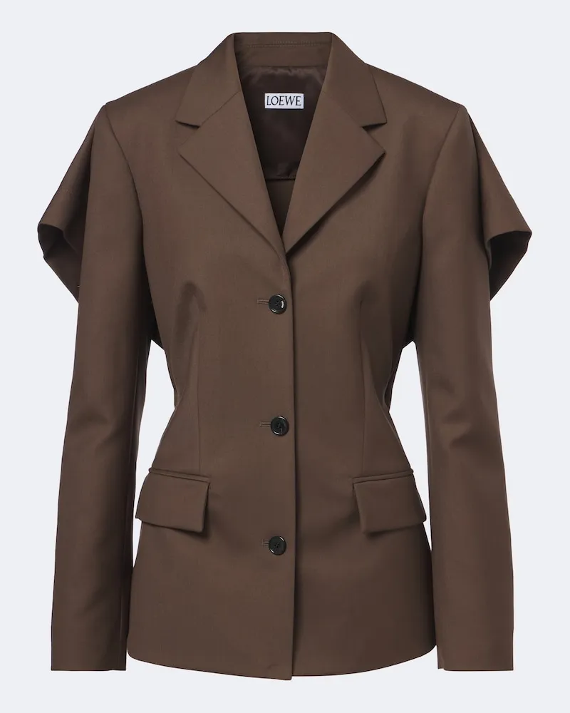 Loewe Blazer aus Wolle Braun
