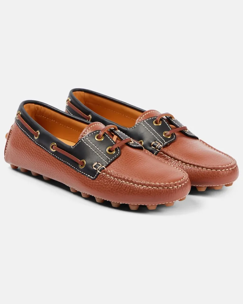 TOD'S Segelschuhe Gommino Bubble aus Leder Braun