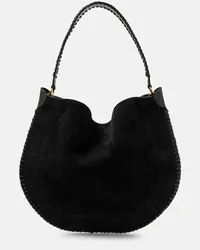 Isabel Marant Tote Oskan Large aus Veloursleder Schwarz