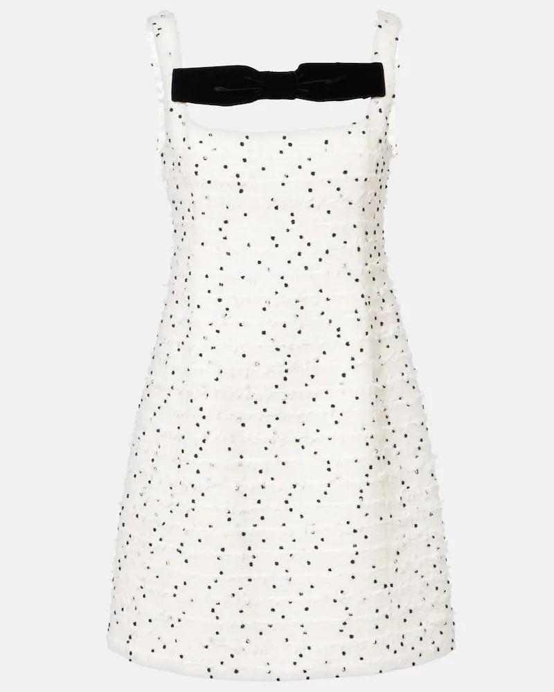 Nina Ricci Minikleid aus Tweed Weiß