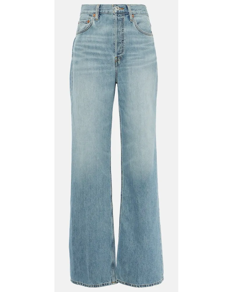 RE/DONE High-Rise Wide-Leg Jeans ’70s Blau