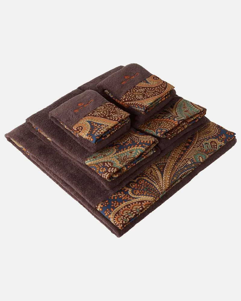 Etro Set aus fünf Handtüchern Braun