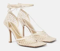 Pumps Stretch aus Mesh und Leder