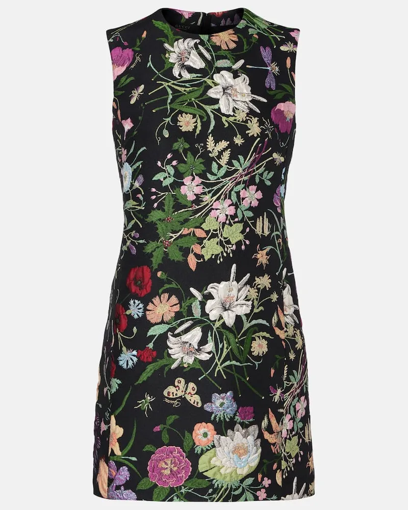 Gucci Minikleid Gucci Flora aus Brokat Multicolor