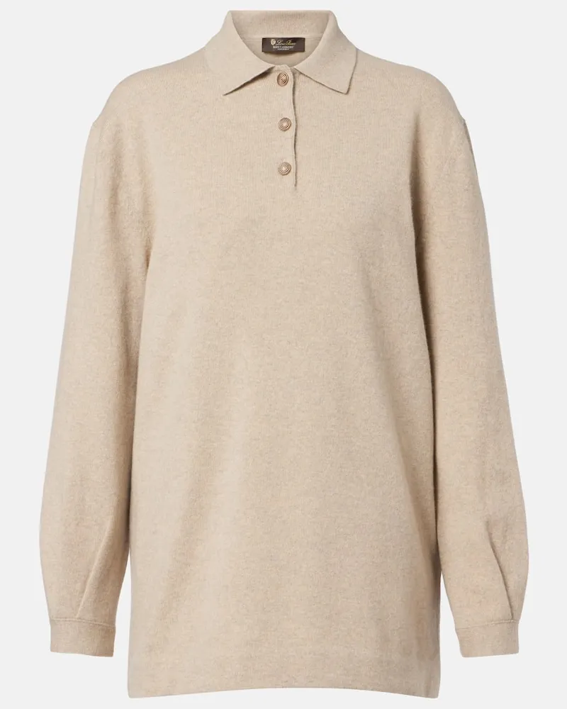 Loro Piana Polopullover Classic aus Kaschmir Beige