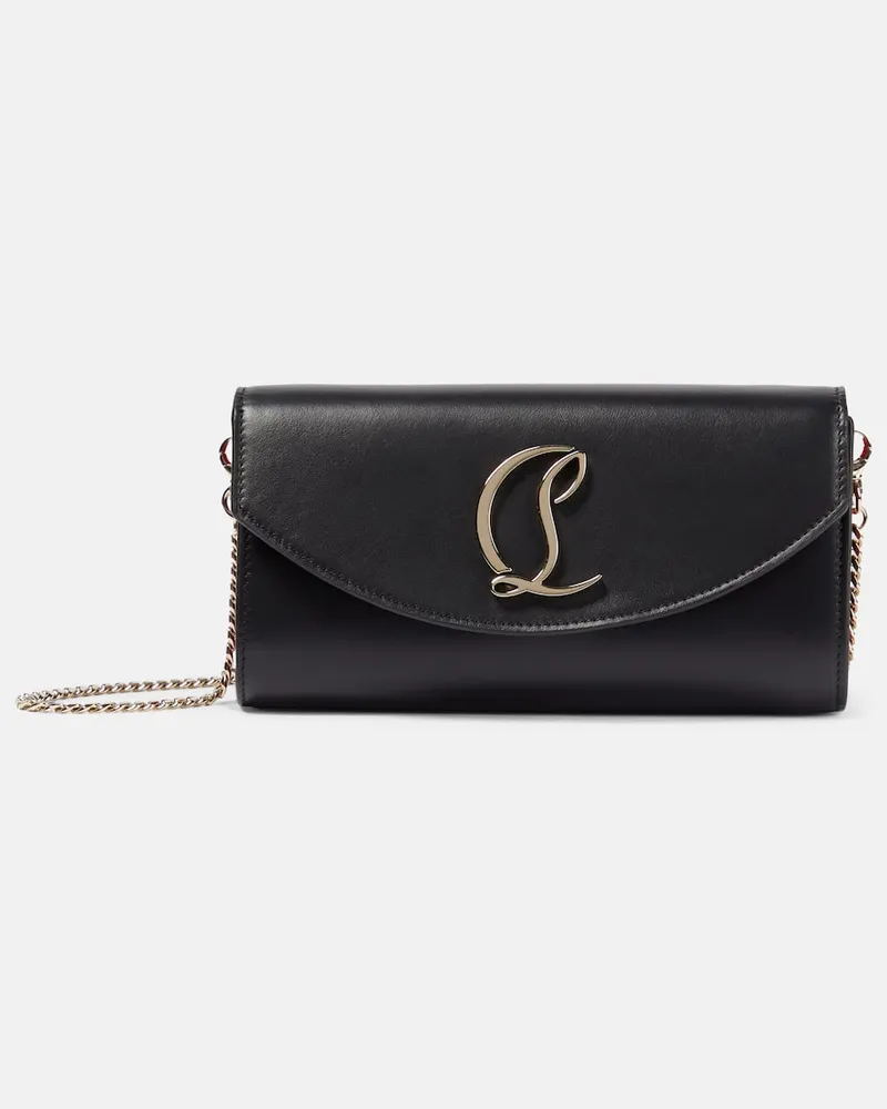 Christian Louboutin Portemonnaie mit Kettenriemen aus Leder Schwarz