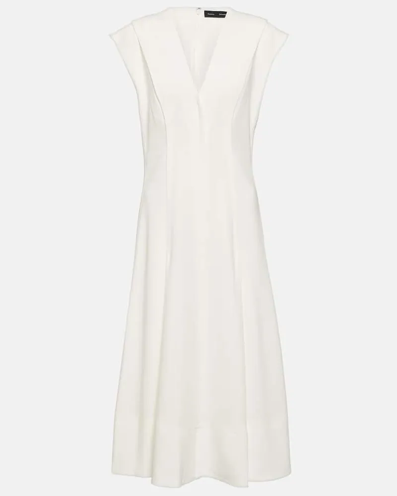 Proenza Schouler Midikleid aus Crêpe Weiß