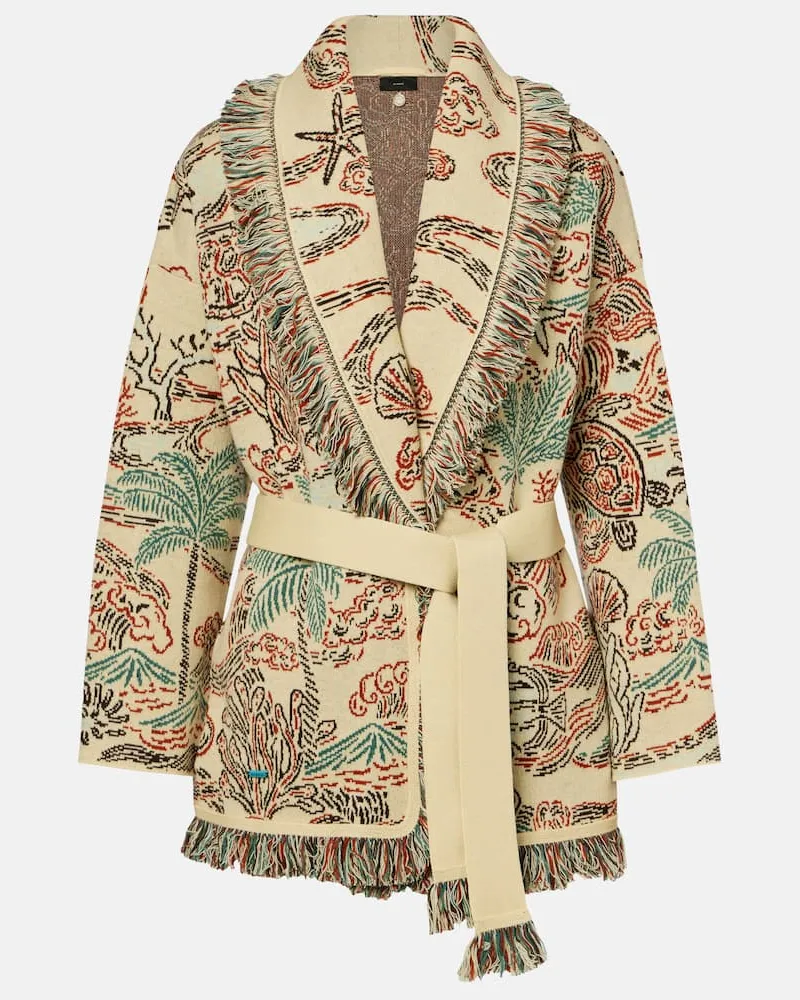 Alanui Cardigan Sketched By The Sea aus Wolle Beige