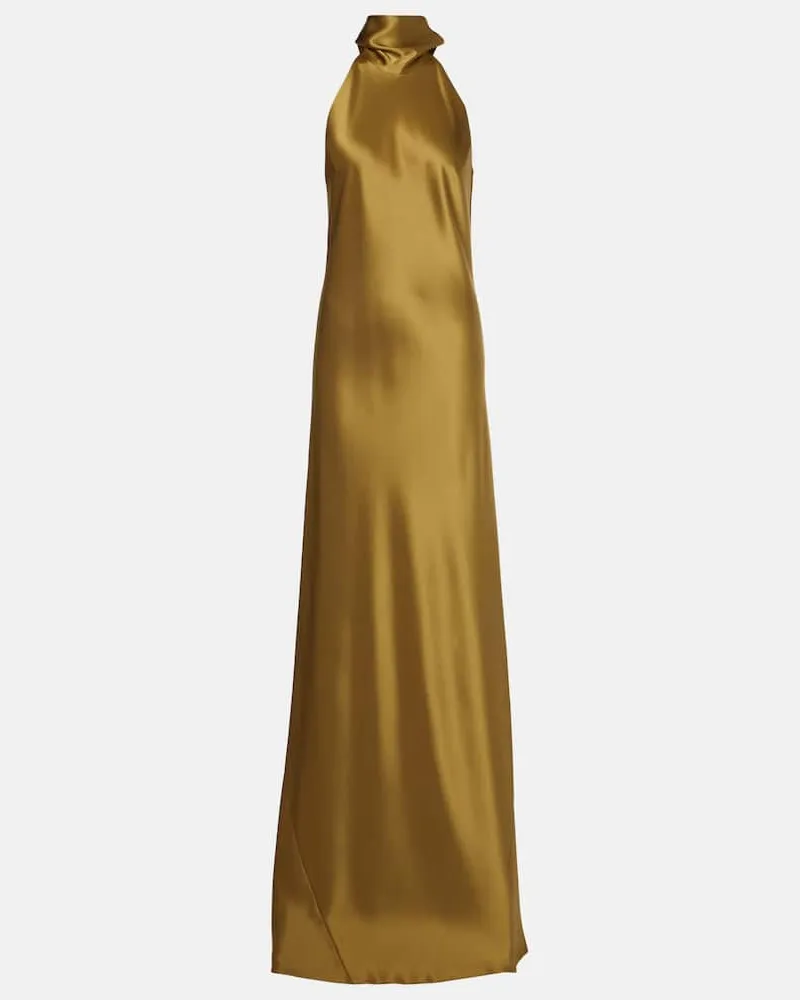 GALVAN Robe Sienna aus Satin Grã¼n