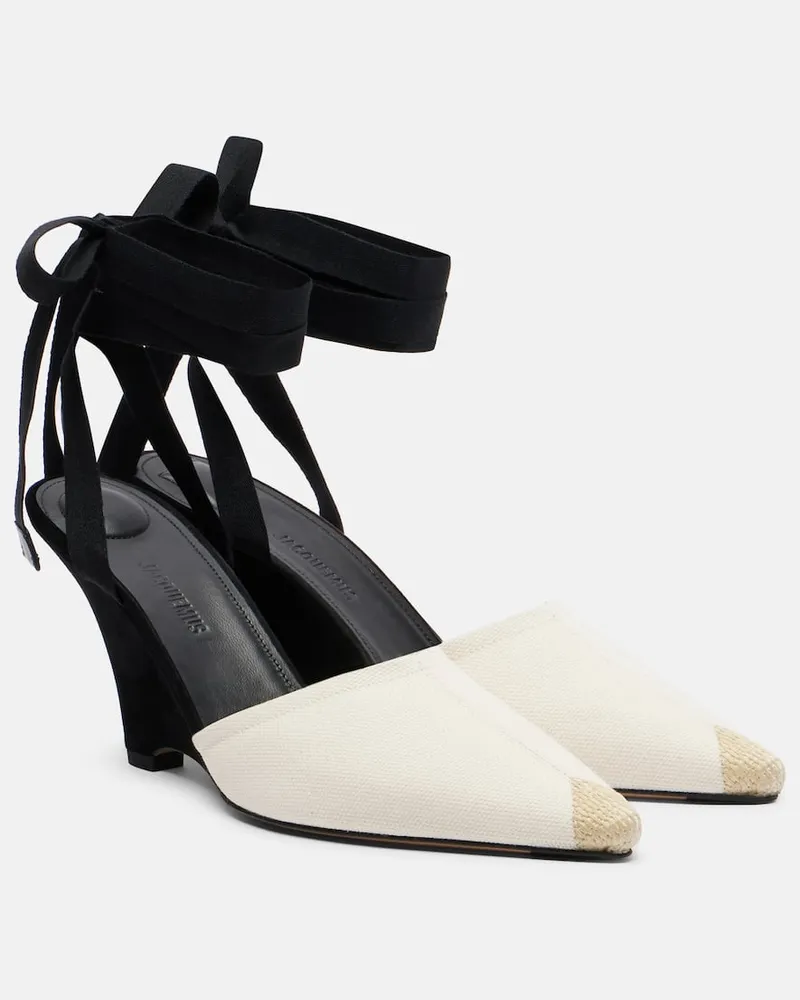 Jacquemus Wedges aus Canvas Beige