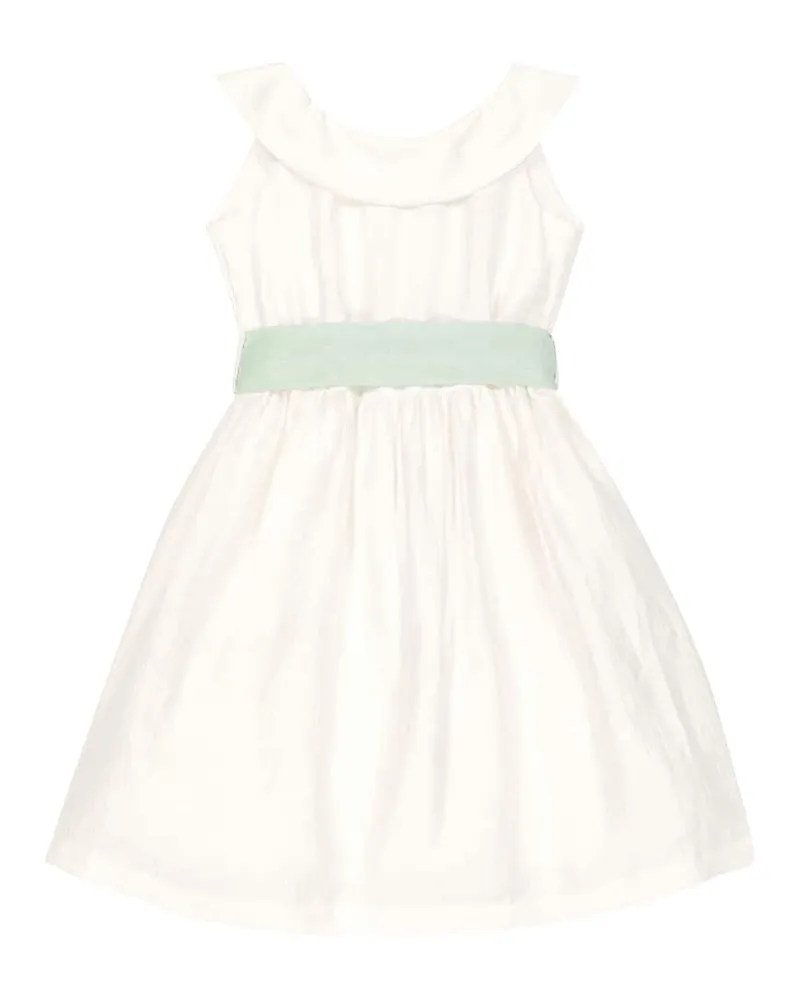 Il Gufo Kleid aus einem Leinengemisch Weiß