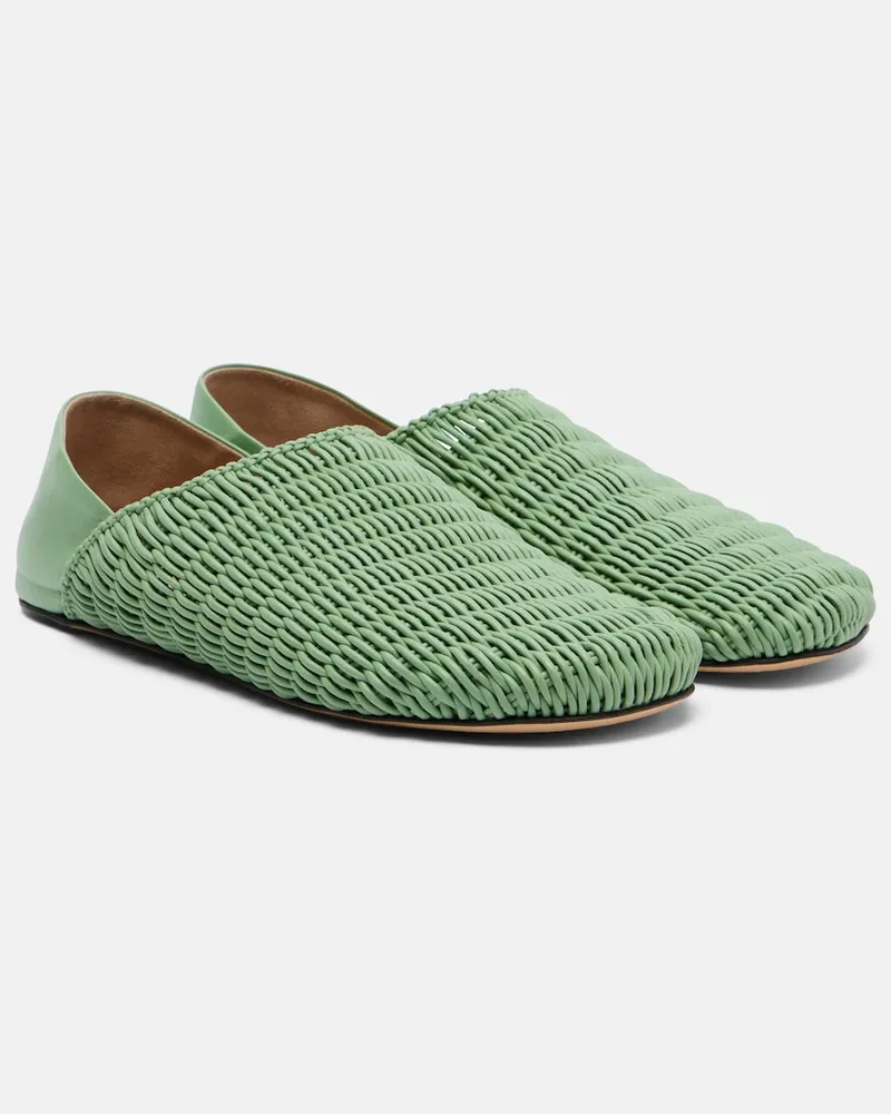J.W.Anderson Slip-Ons Babouche aus Leder Grün