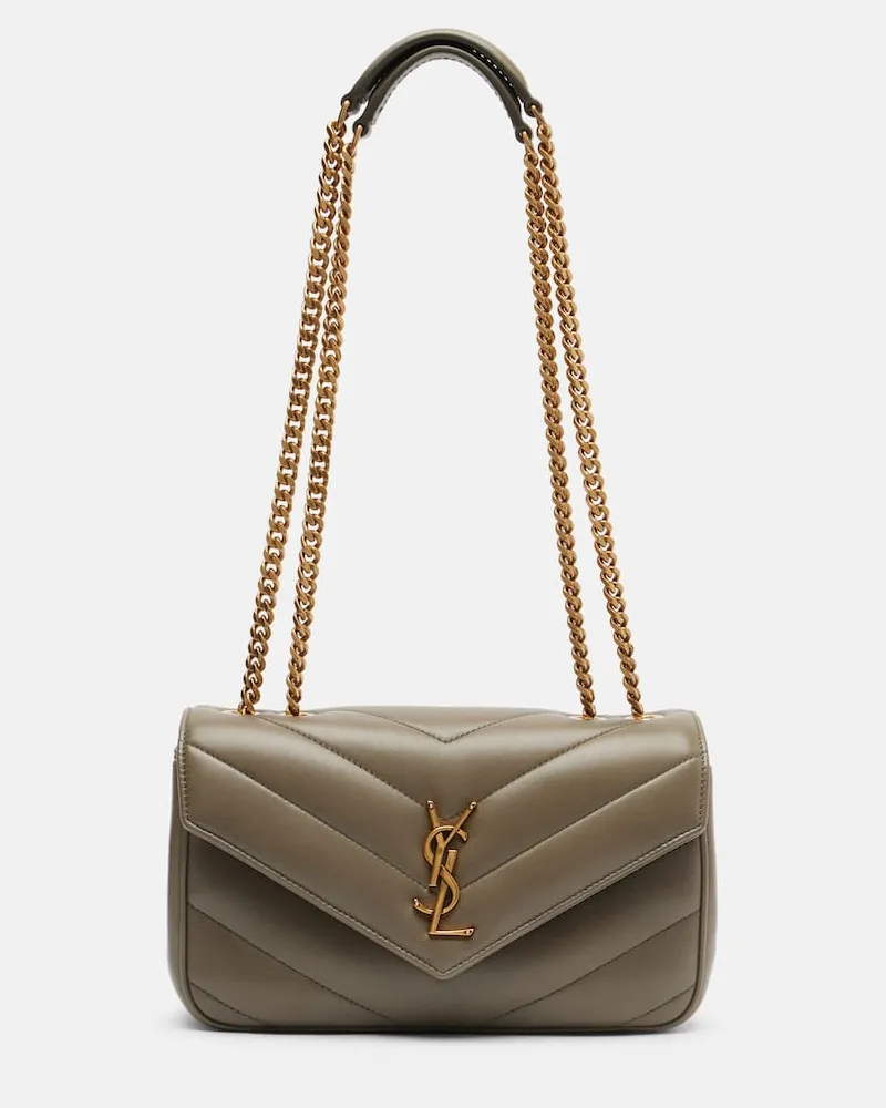 Saint Laurent Schultertasche Lou Lou Small aus Leder Grün