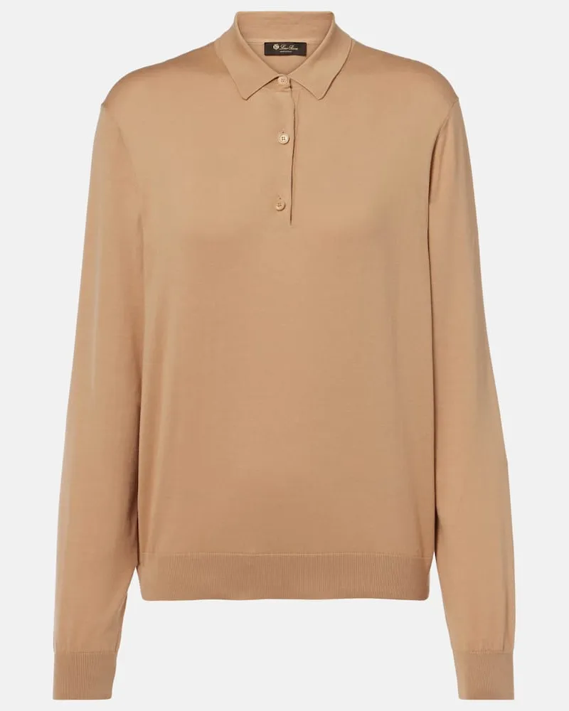 Loro Piana Polopullover Ice Wish aus Baumwolle Beige