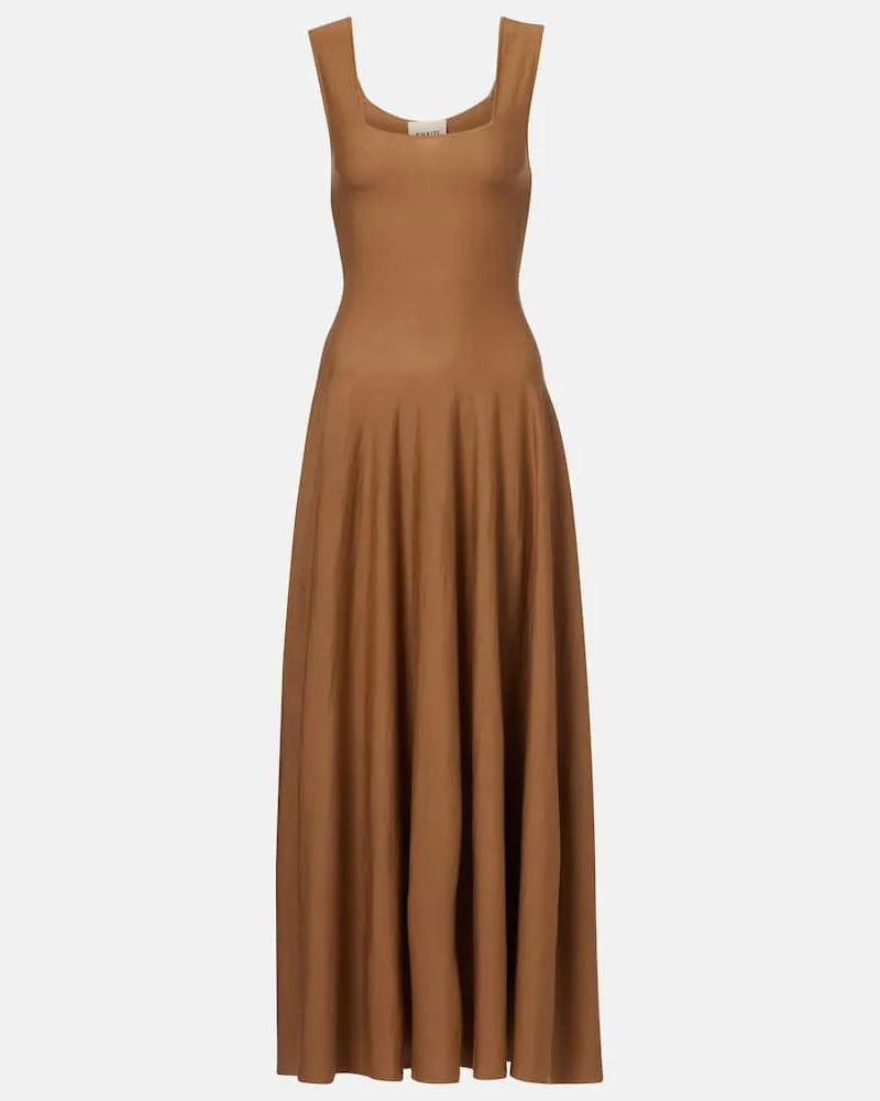 KHAITE Maxikleid Jodie aus Schurwolle Braun