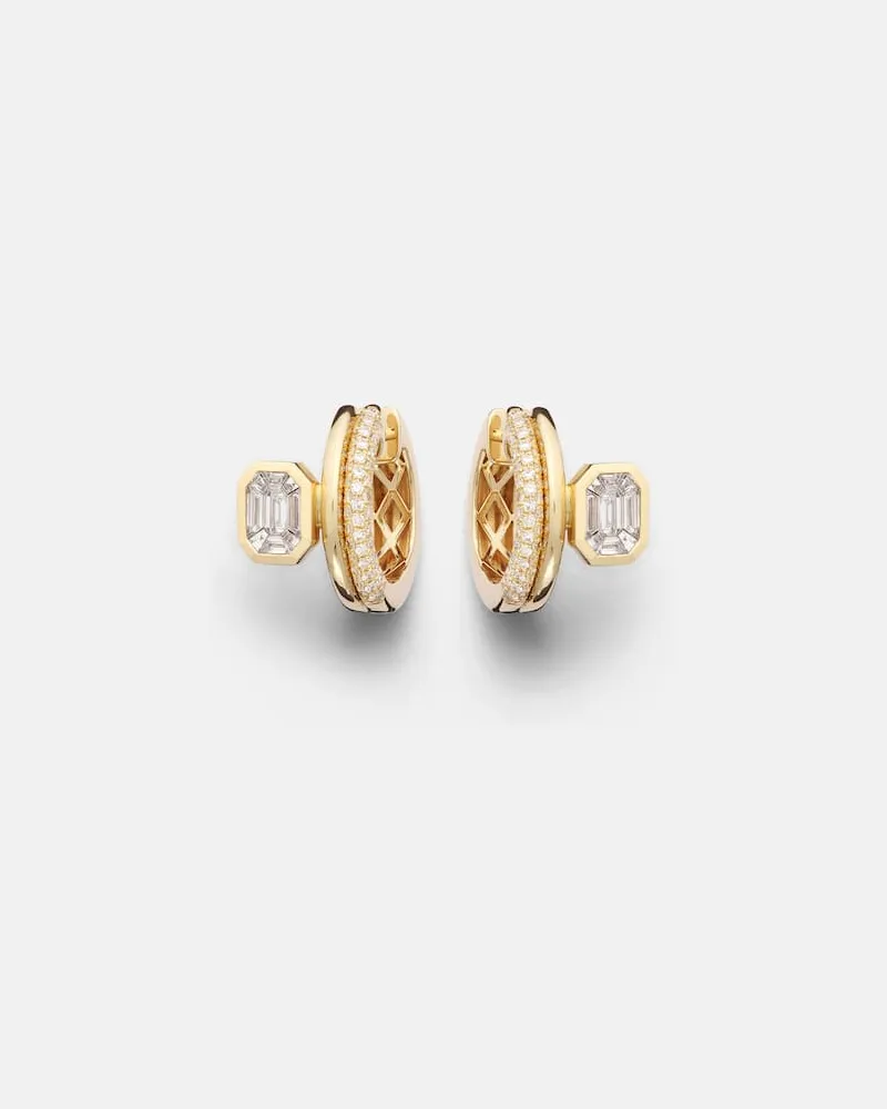 SHAY Ohrringe Floating Bezel aus 18kt Gelbgold mit Diamanten Gold