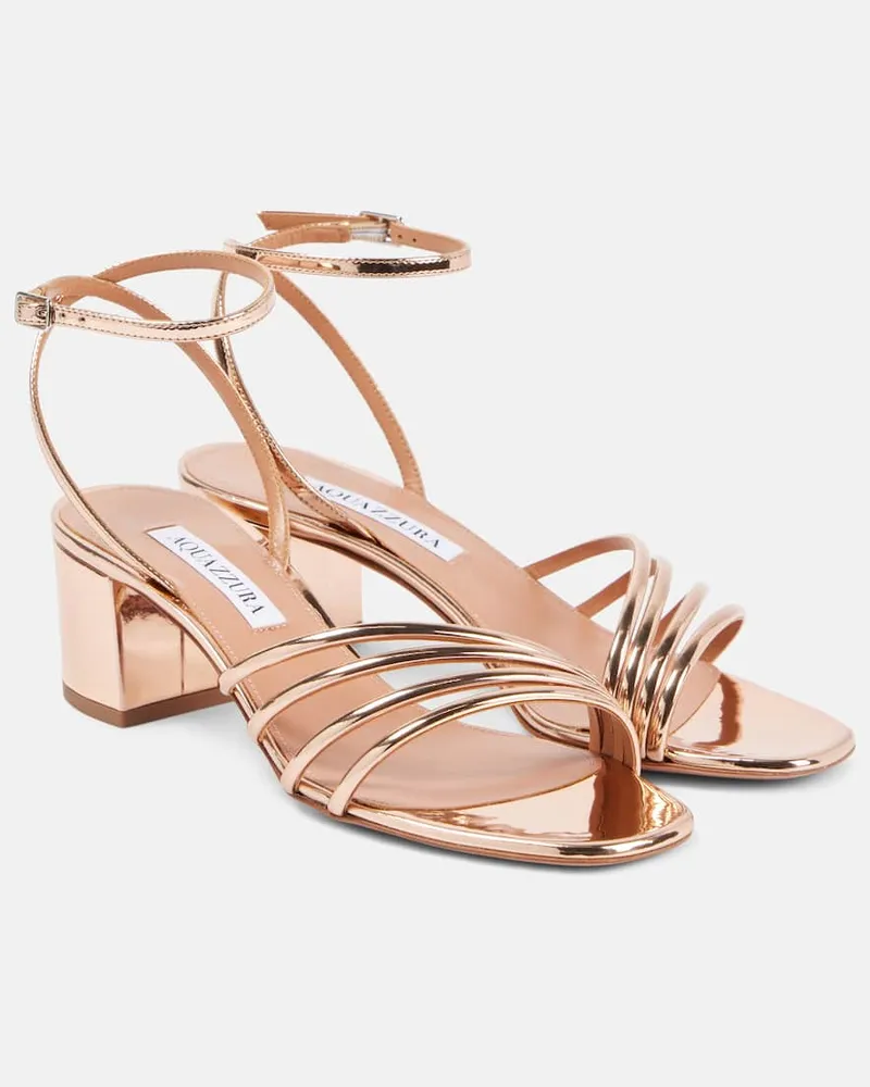 Aquazzura Sandalen Latour 50 aus Metallic-Lederimitat Gold
