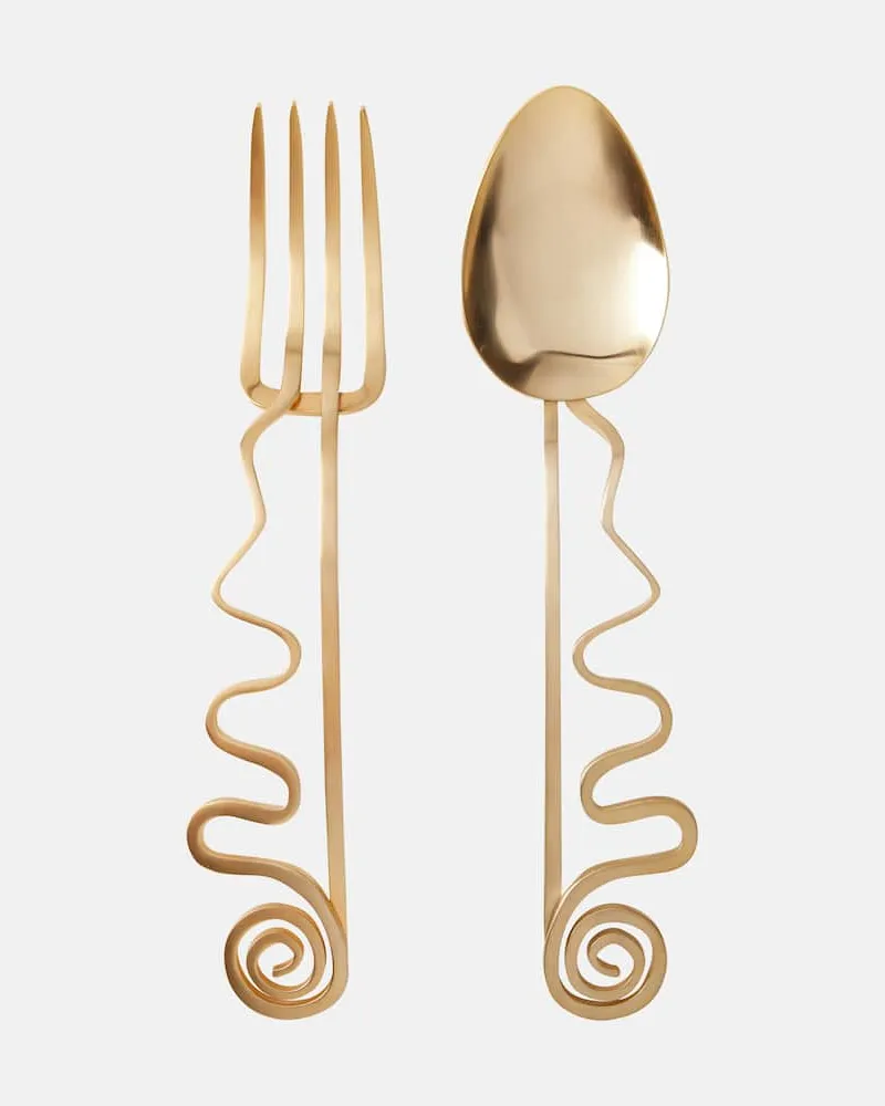 L’OBJET Servierbesteck Spirale Gold