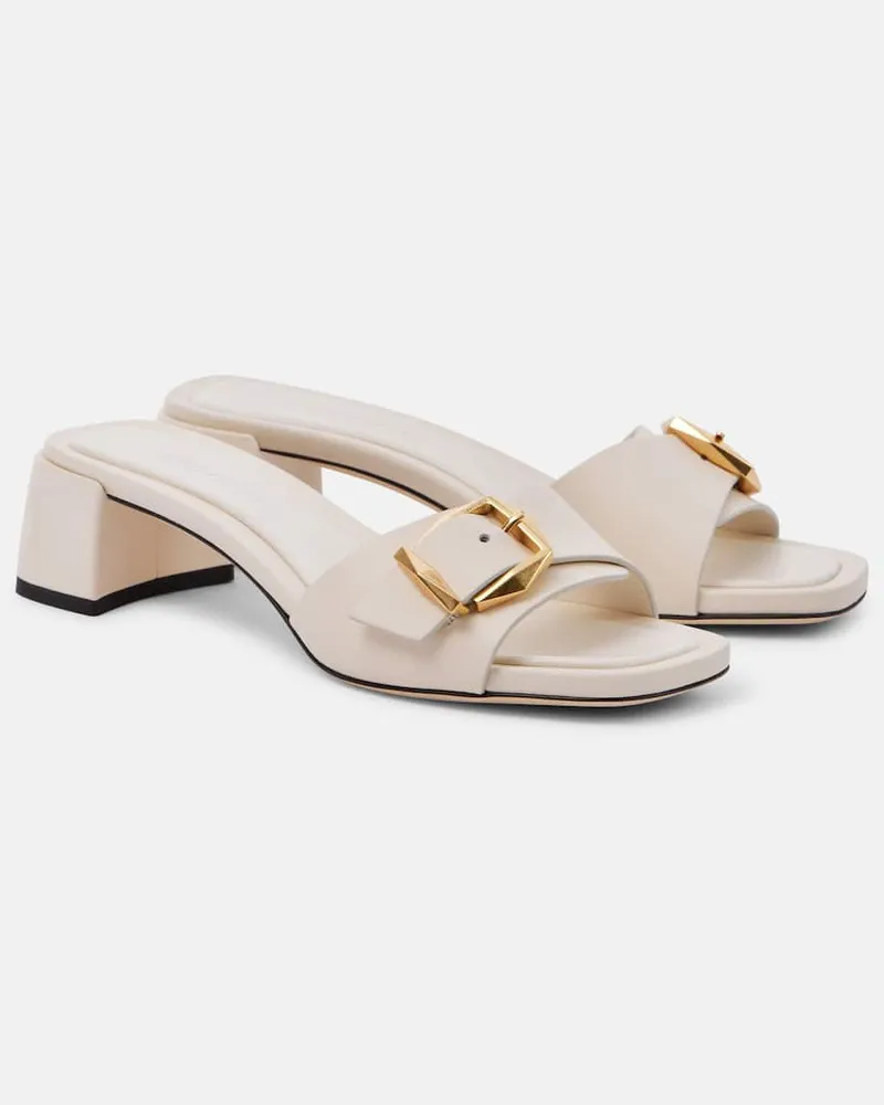 Jimmy Choo Pantoletten Hawke 40 aus Leder Weiß