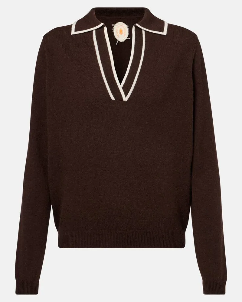 Jardin des Orangers Polopullover aus Wolle und Kaschmir Braun