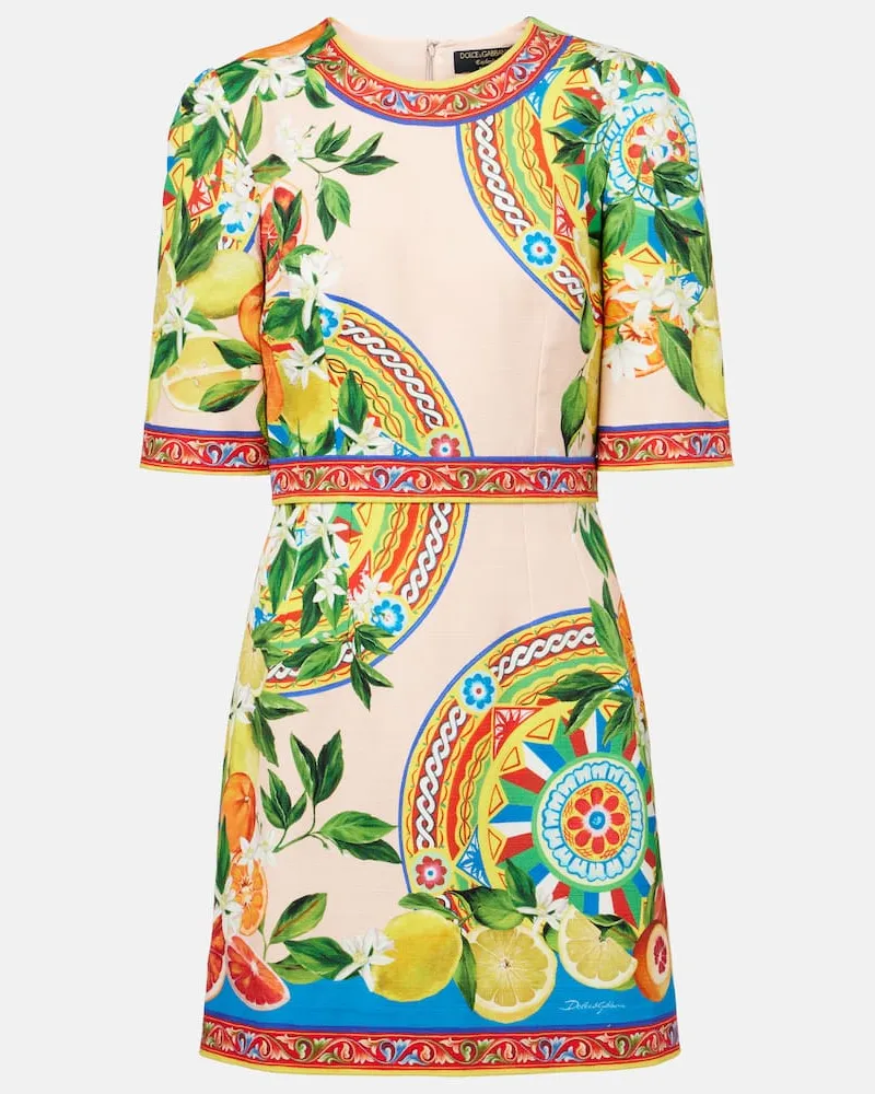 Dolce & Gabbana Minikleid aus einem Baumwollgemisch Multicolor