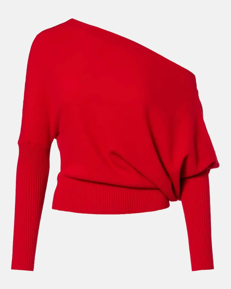 Altuzarra One-Shoulder-Pullover Paxi aus Kaschmir Rot