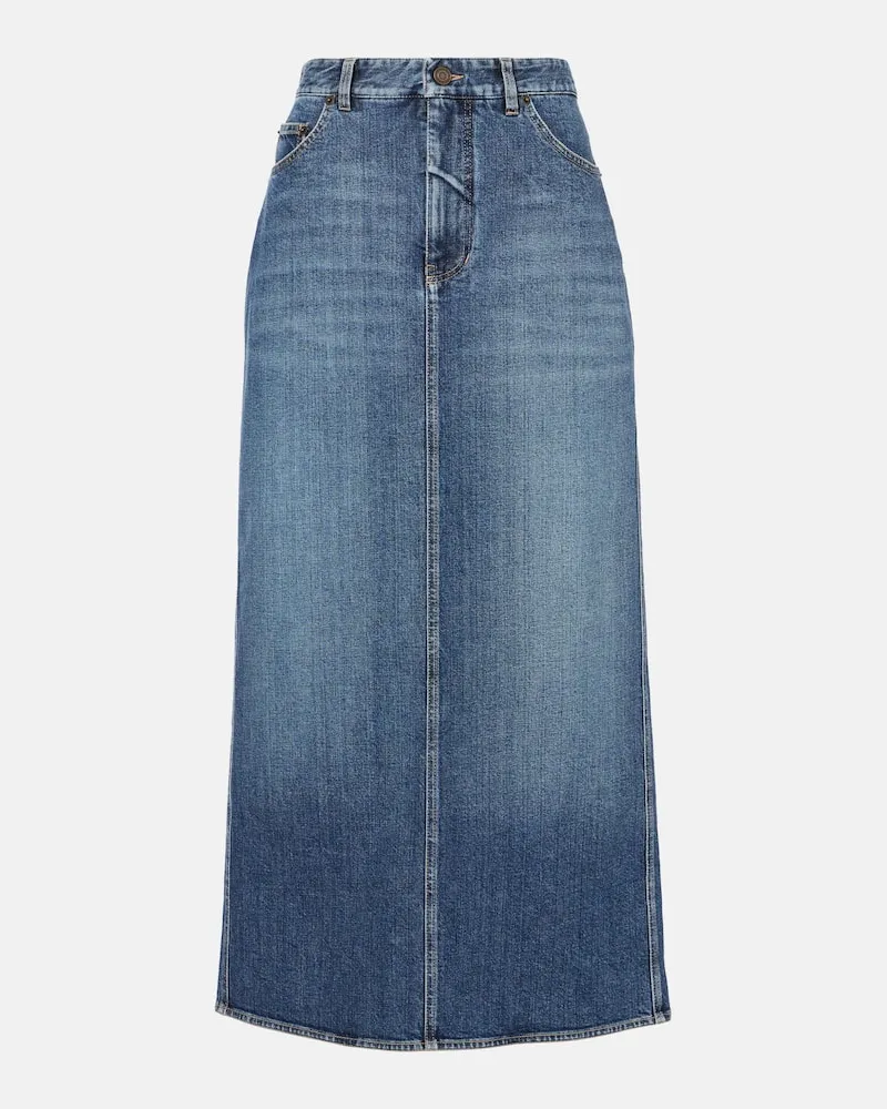 Ralph Lauren High-Rise-Jeansrock Blau