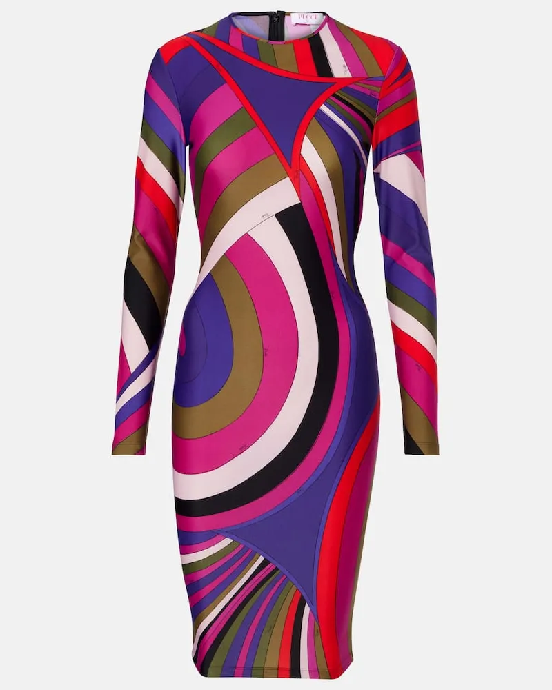 Emilio Pucci Bedrucktes Midikleid aus Jersey Multicolor