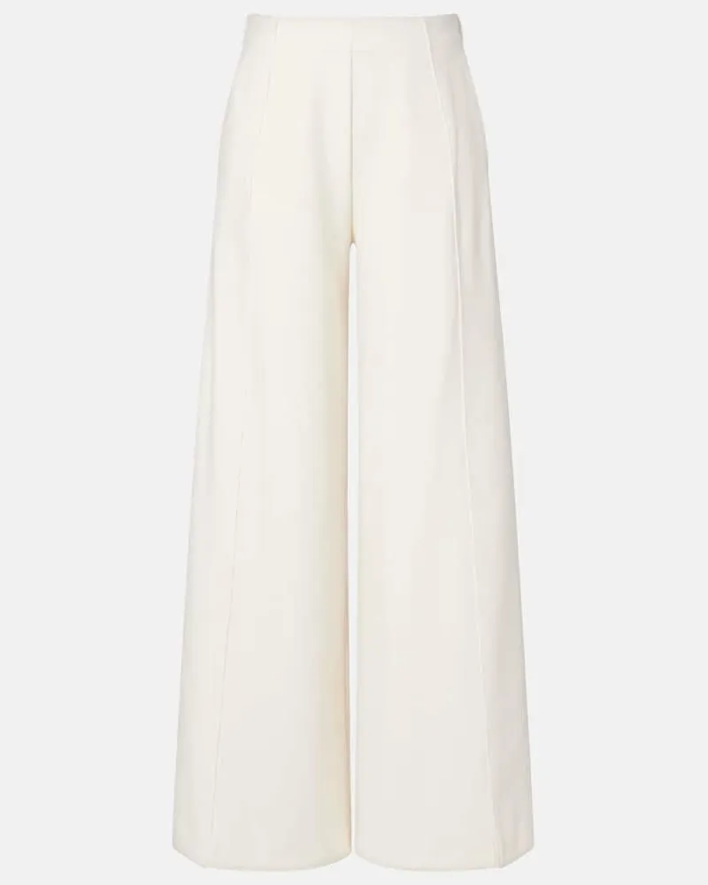 Max Mara Weite Hose Nigella aus Jersey Weiß