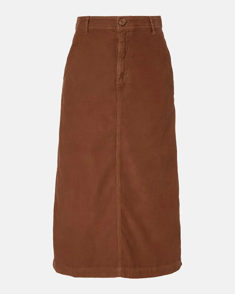 Velvet Midirock Fia aus Baumwoll-Cord Braun
