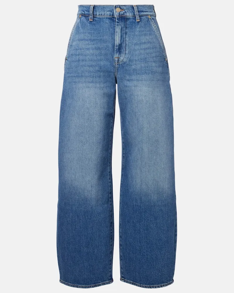 7 for all mankind High-Rise Wide-Leg Jeans Bonnie Blau