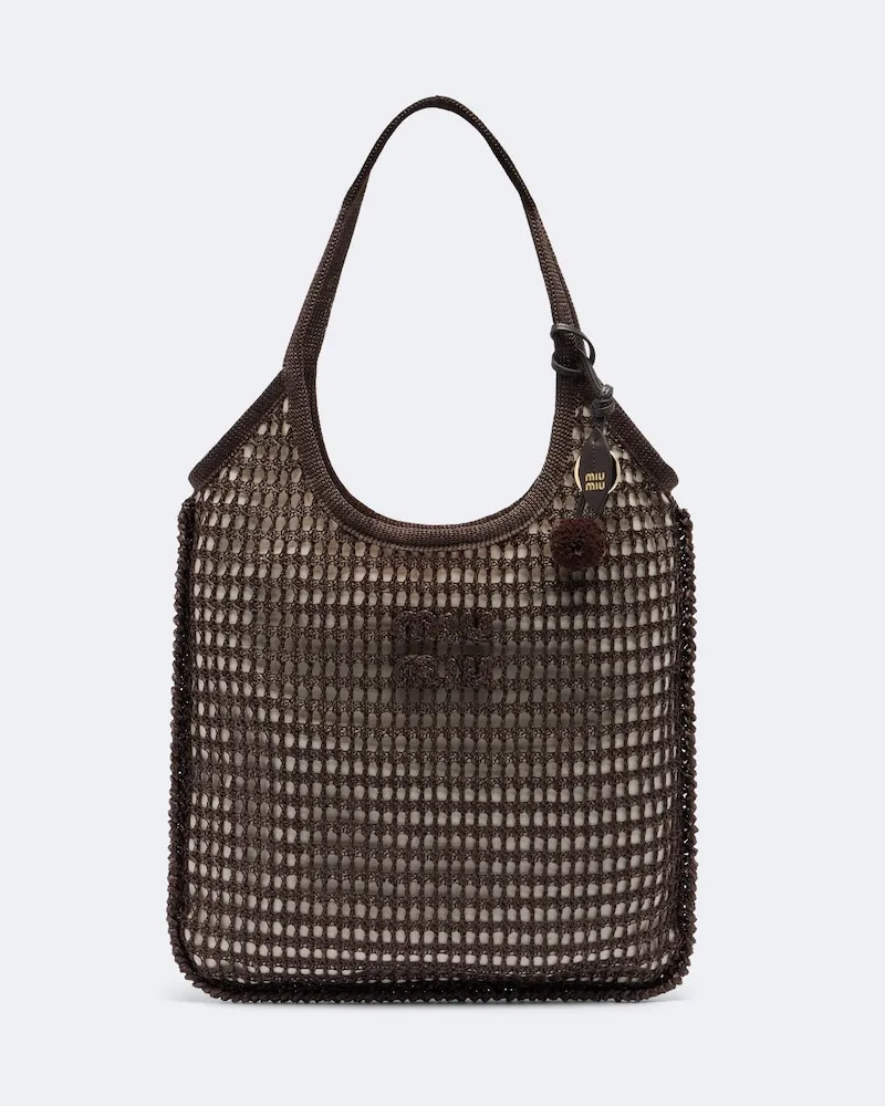 Miu Miu Shopper Ivy Medium aus Bast Braun