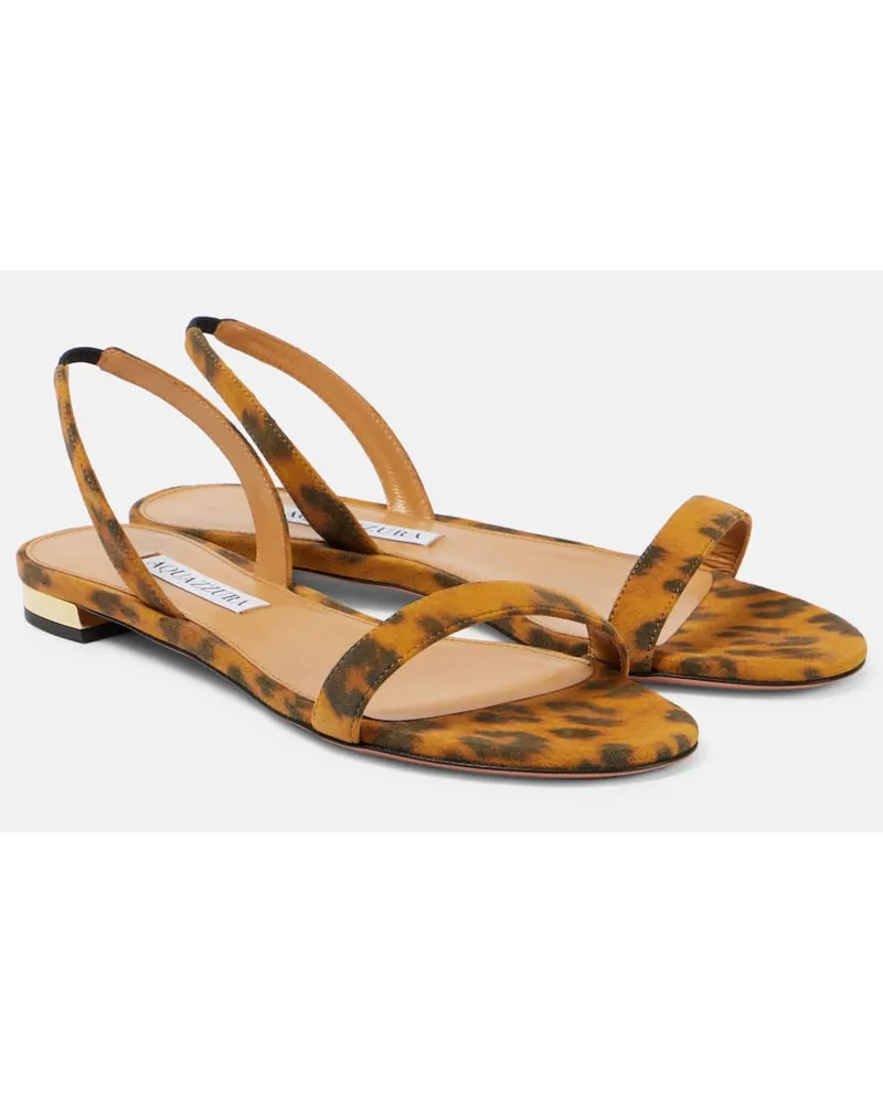 Aquazzura Sandalen So Nude aus Veloursleder Braun