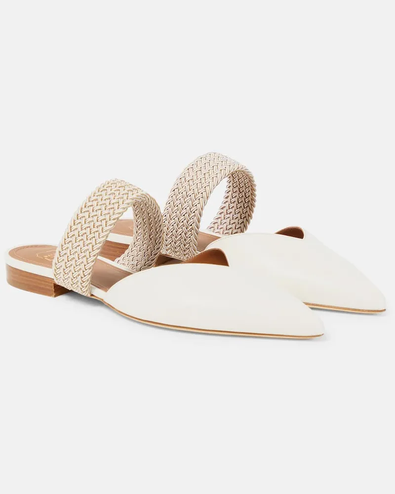 Malone Souliers Slippers Maisie aus Leder Weiß