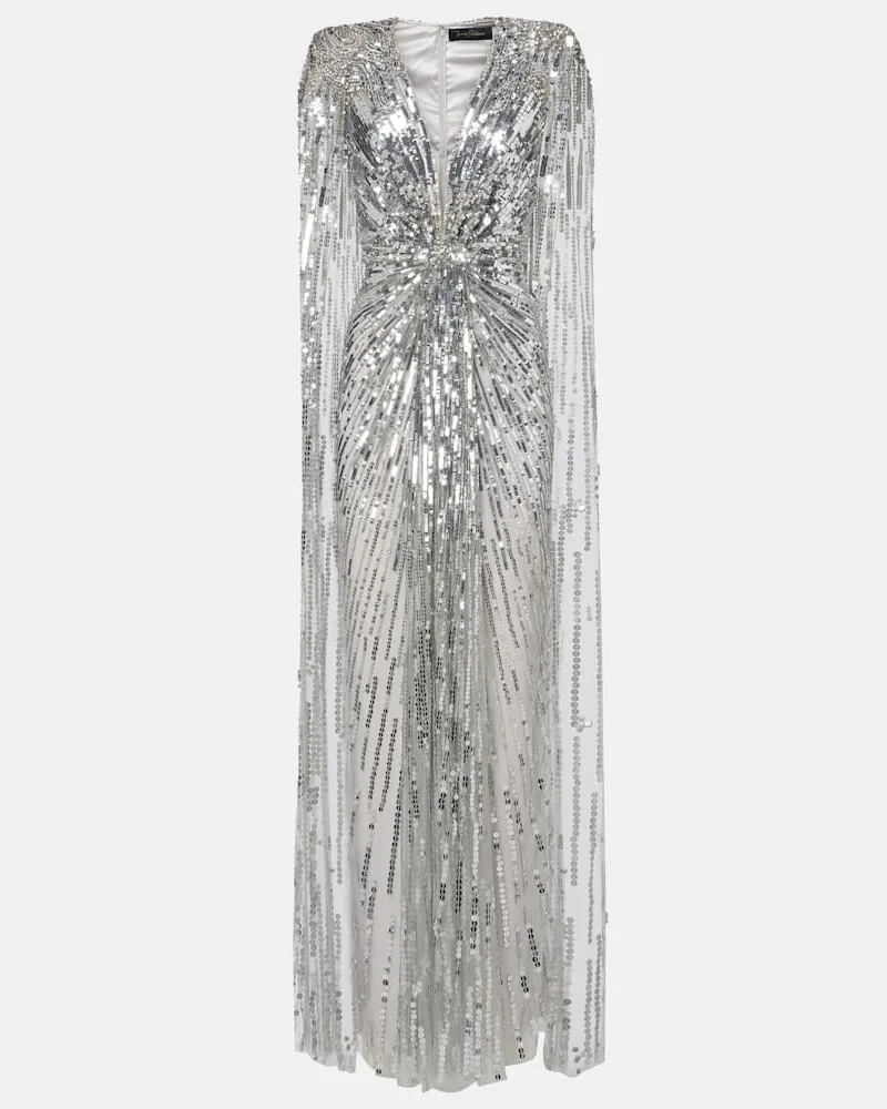 Jenny Packham Cocktailkleid Gold Rush mit Pailletten Silber