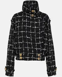 Balmain Bomberjacke Glitter aus Tweed Multicolor