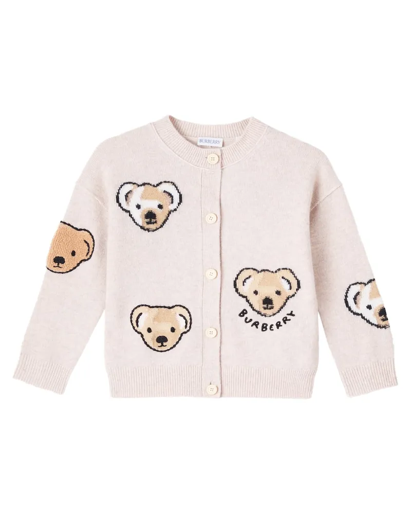 Burberry Cardigan Thomas Bear aus Wolle Beige