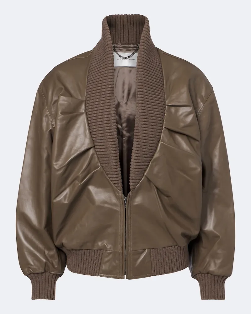 Victoria Beckham Bomberjacke aus Leder Braun