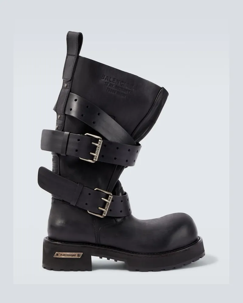 Balenciaga Stiefel Venom aus Leder Schwarz