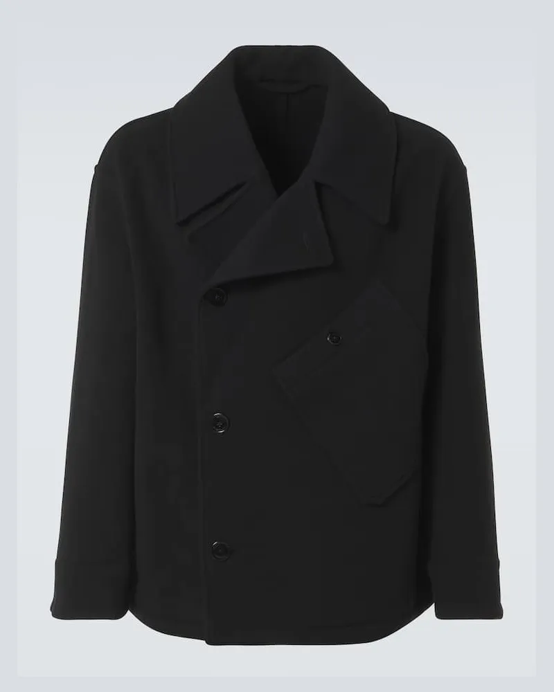 Christophe Lemaire Cabanjacke Dispatch aus Wolle Schwarz