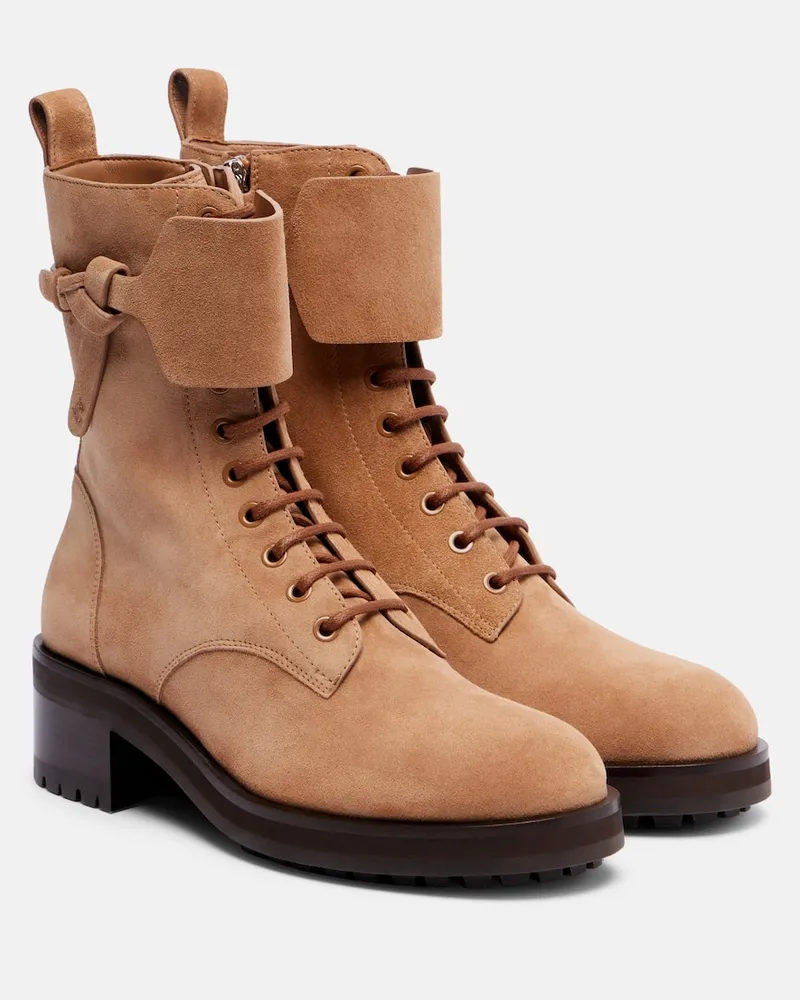 Jimmy Choo Schnürstiefel Rosabel aus Veloursleder Braun