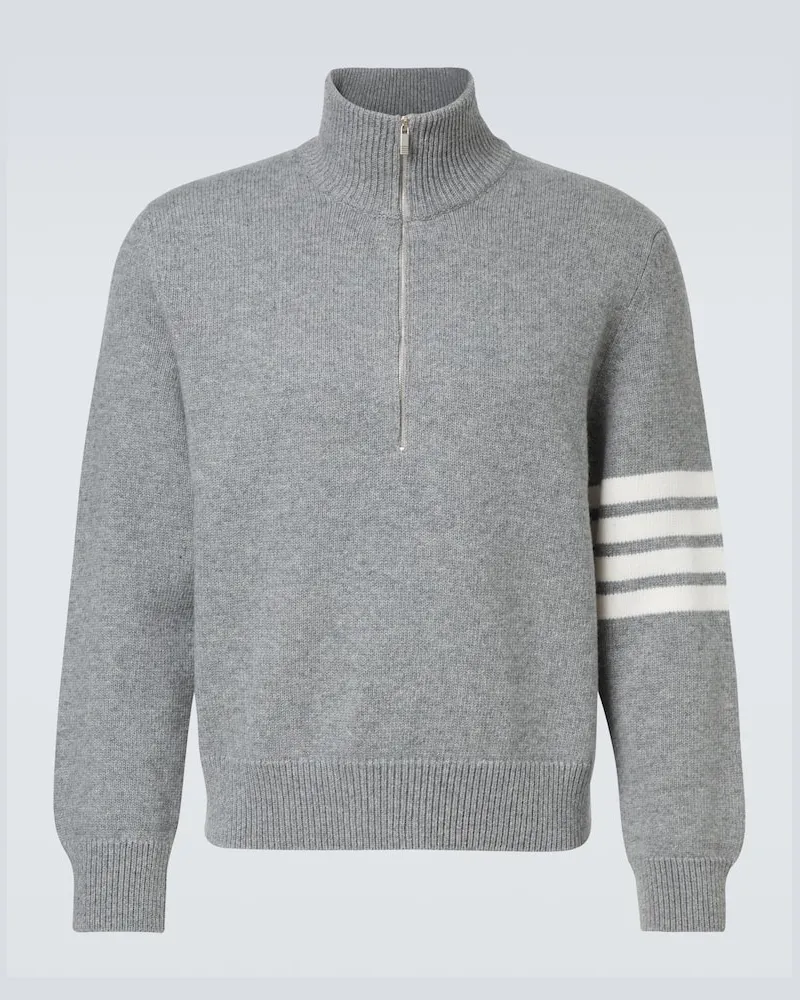 Thom Browne Pullover 4-Bar aus Schurwolle Grau