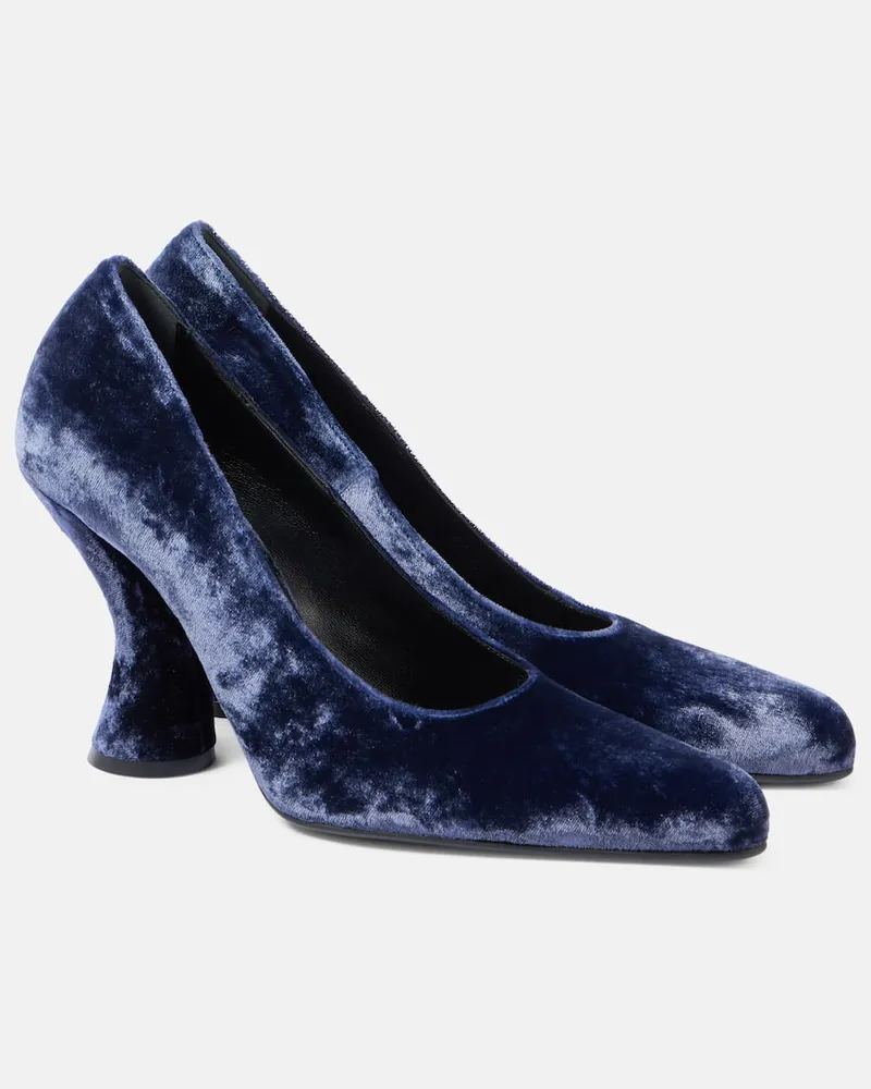 Dries van Noten Pumps 95 aus Samt Blau