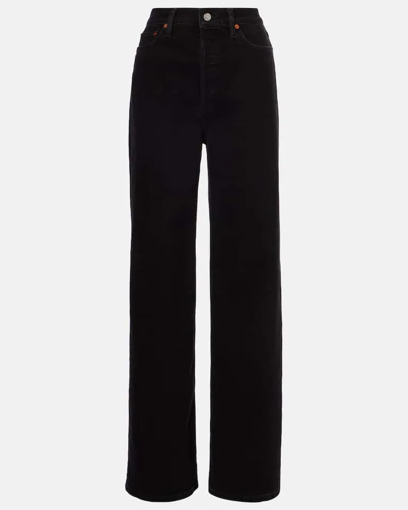 RE/DONE High-Rise Wide-Leg Jeans Schwarz