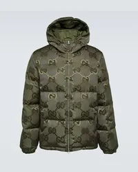 Gucci Daunenjacke Jumbo GG aus Canvas Gruen