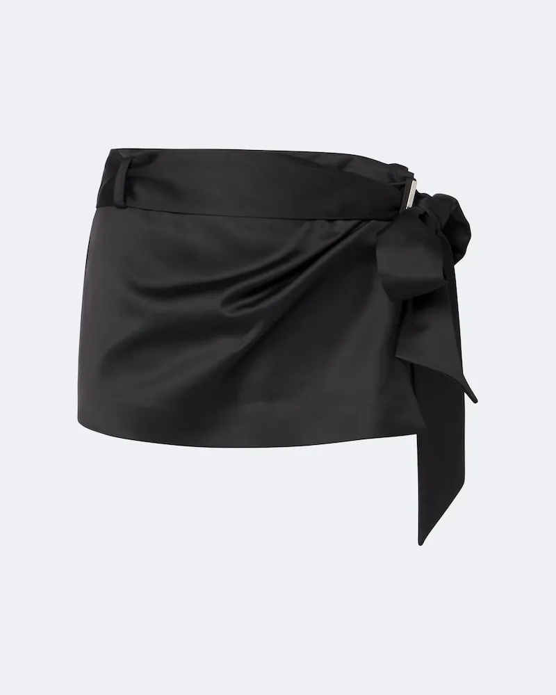 ATTICO Minirock aus Satin Schwarz